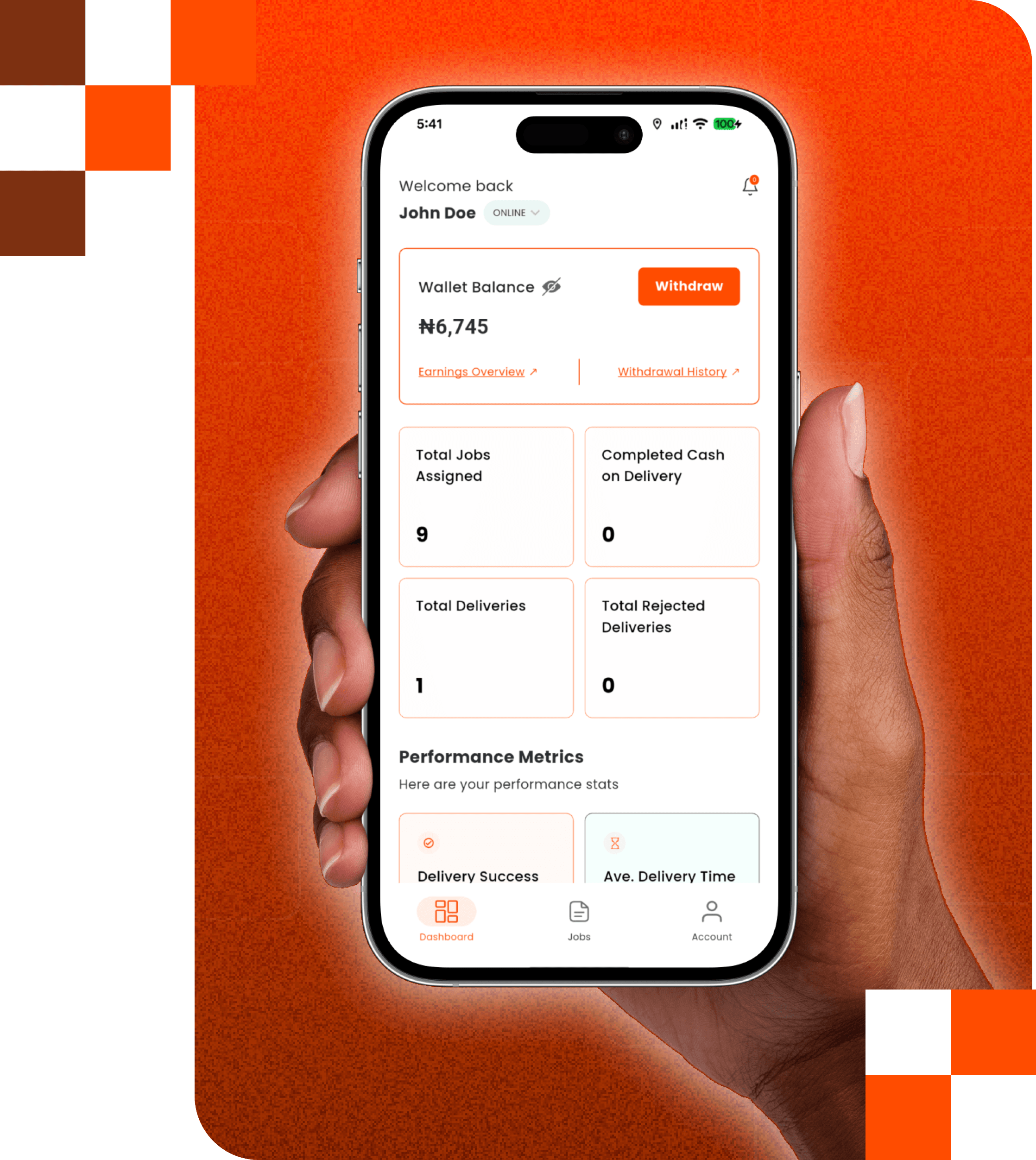 Mockup screen of AAJ DriveForce app